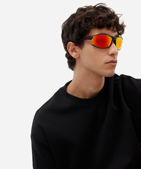 óculos de sol esportivo masculino de acetato preto