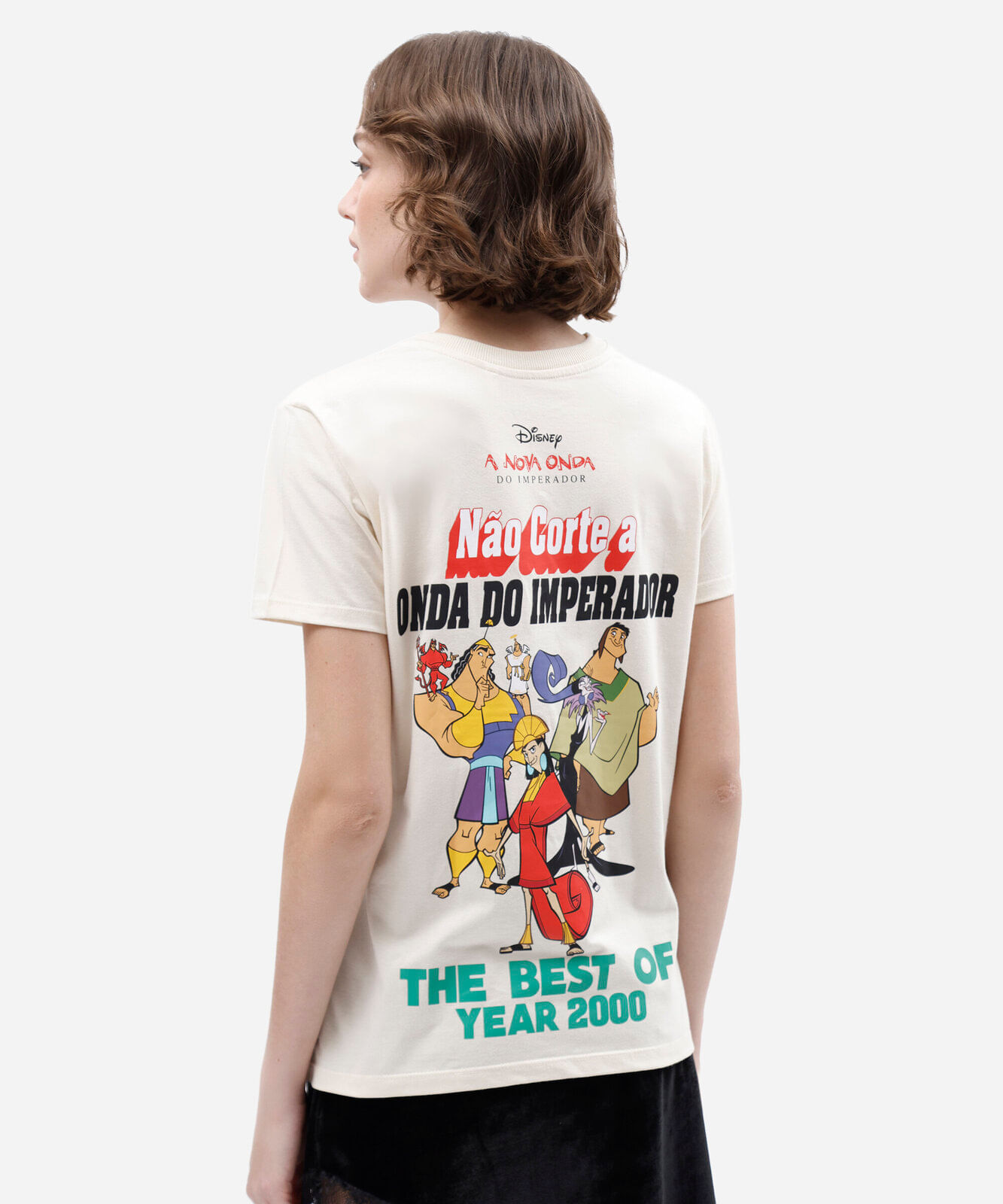 camiseta feminina de algodão manga curta a nova onda do imperador bege