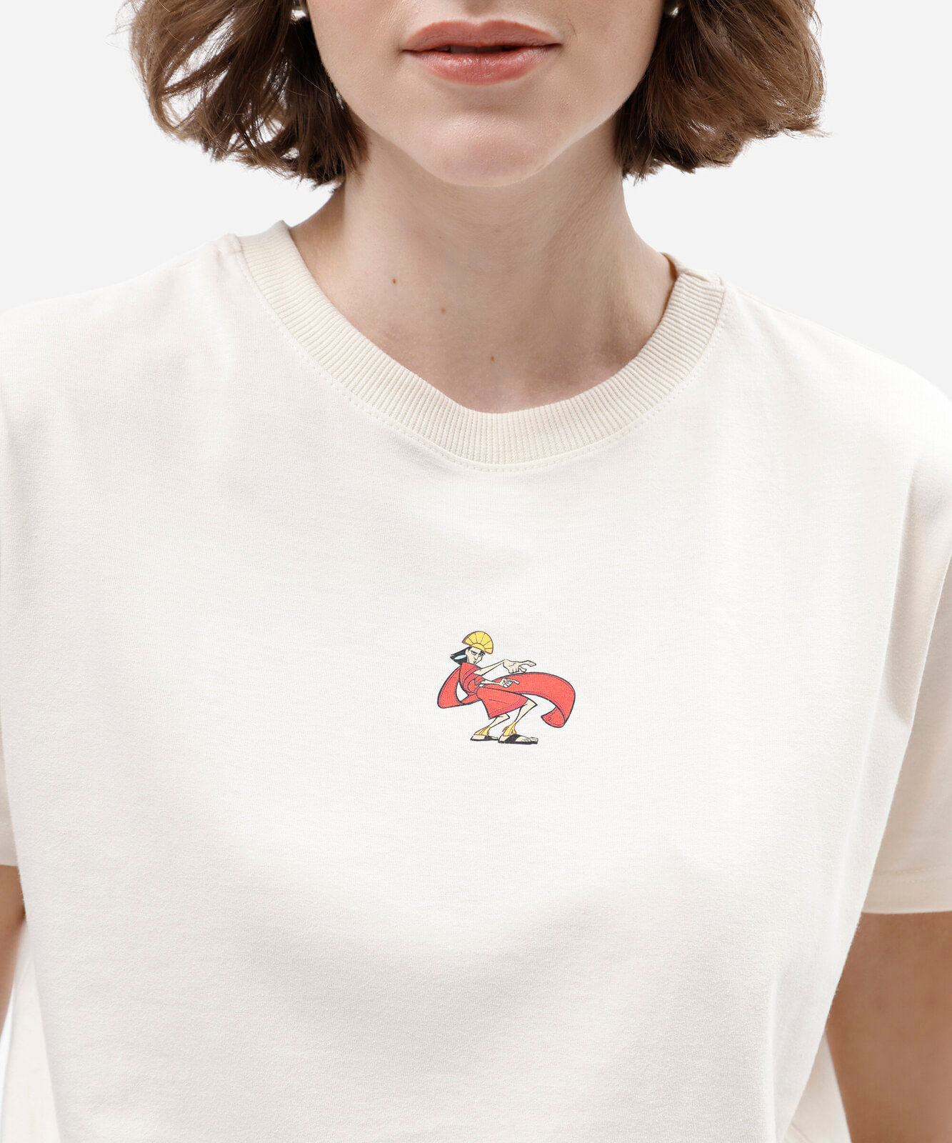 camiseta feminina de algodão manga curta a nova onda do imperador bege
