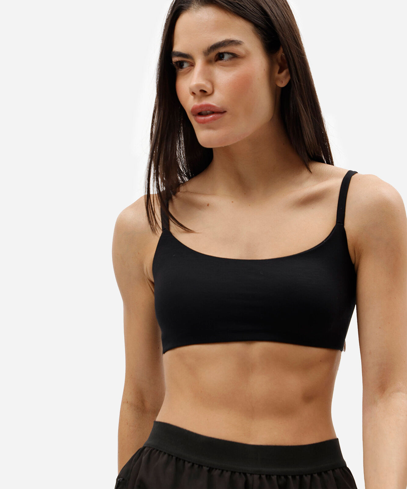 sutiã faixa feminino com bojo removível preto