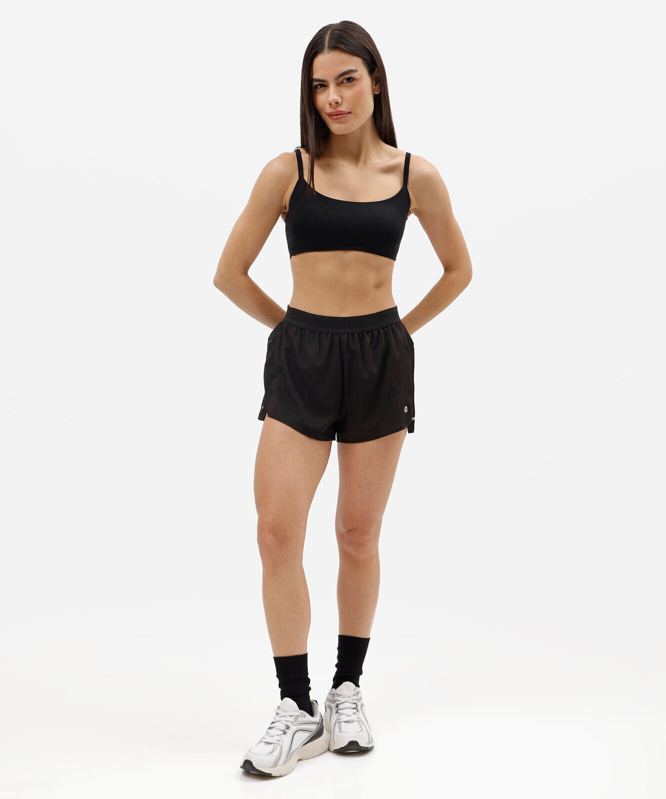 sutiã faixa feminino com bojo removível preto