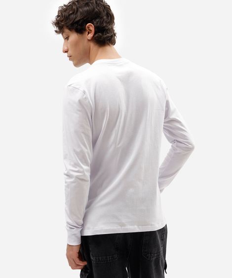 camiseta masculina de algodão manga longa branca