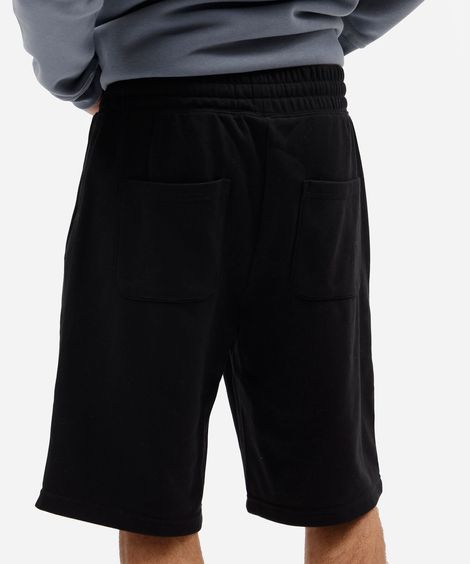 bermuda baggy masculina de moletom preta