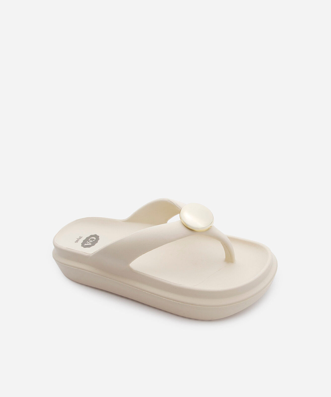 chinelo flip flop com fivela off white