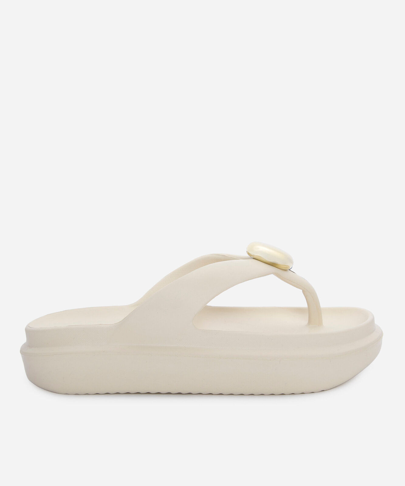 chinelo flip flop com fivela off white