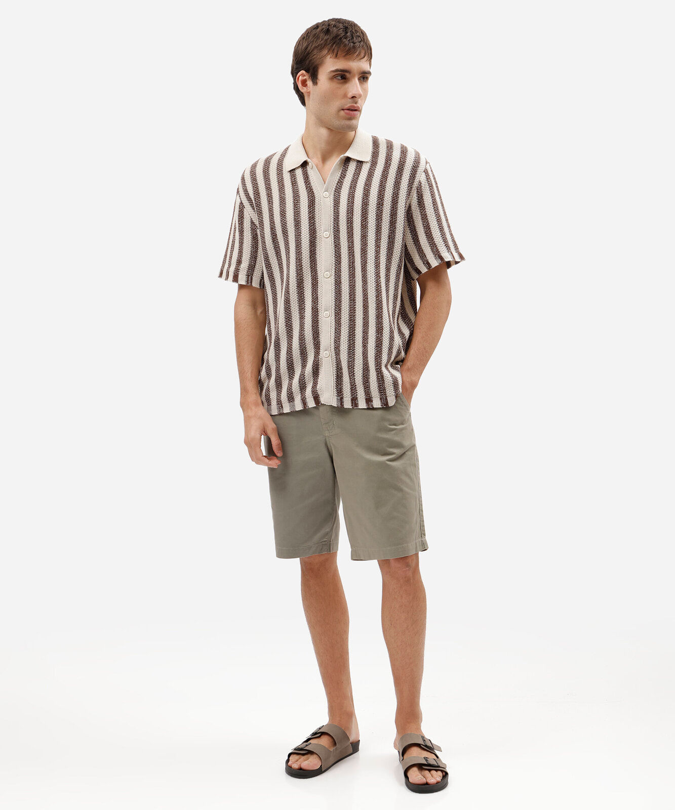 bermuda masculina reta chino verde