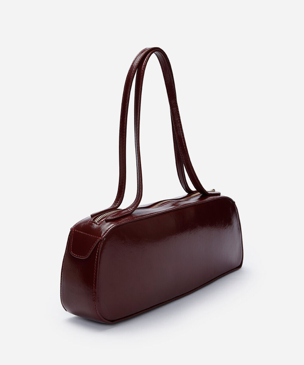 bolsa baguete estruturada vinho