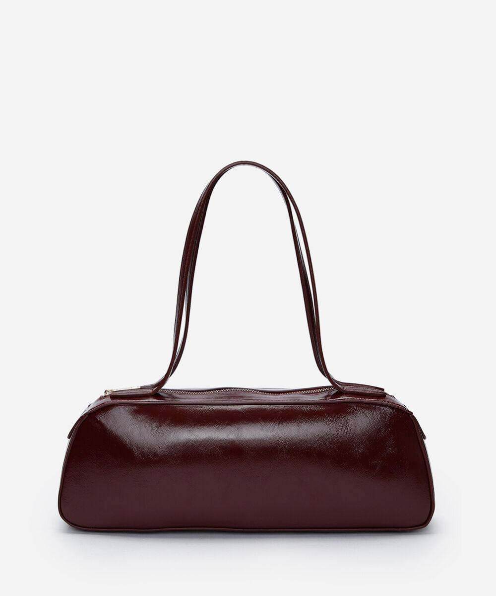 bolsa baguete estruturada vinho