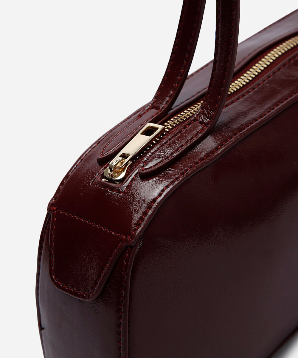 bolsa baguete estruturada vinho
