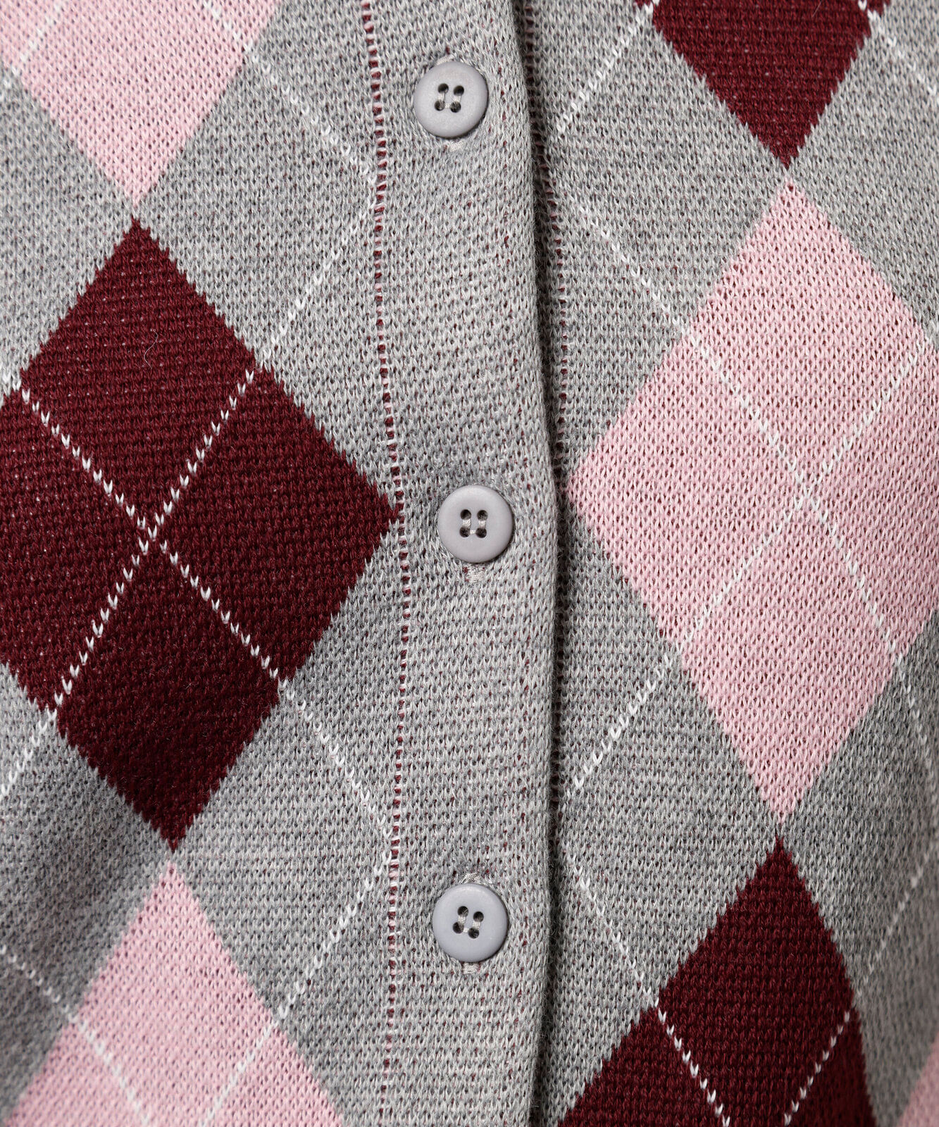 cardigan feminino de tricot xadrez argyle mindset cinza