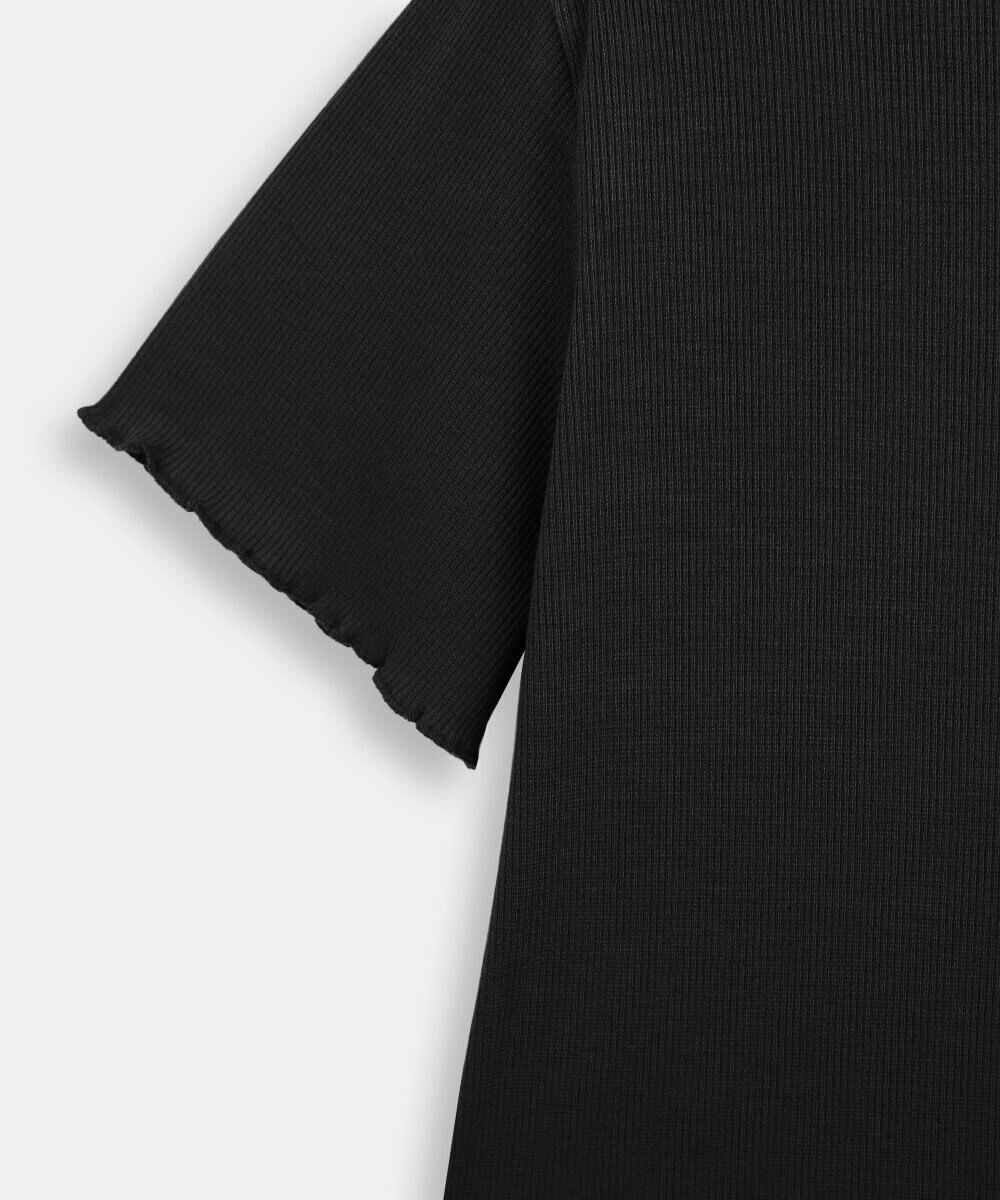 blusa cropped juvenil manga curta preta