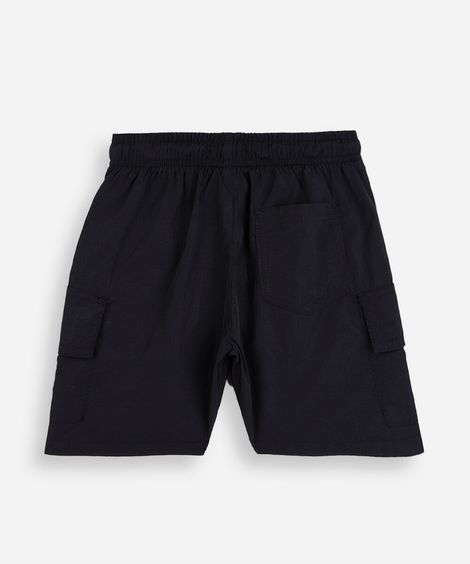 bermuda cargo infantil de poliamida preta