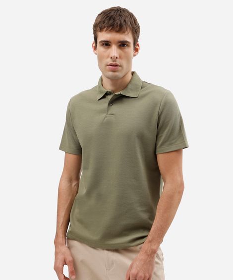 polo masculina com algodão manga curta verde