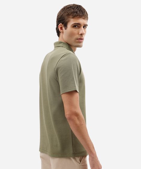 polo masculina com algodão manga curta verde