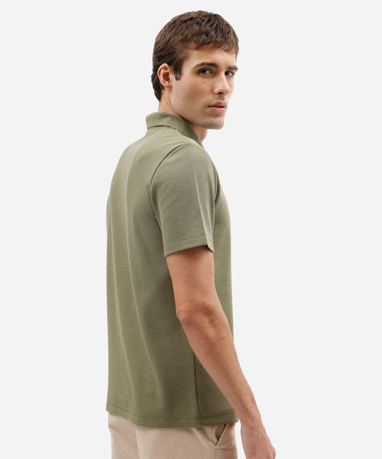 polo masculina com algodão manga curta verde