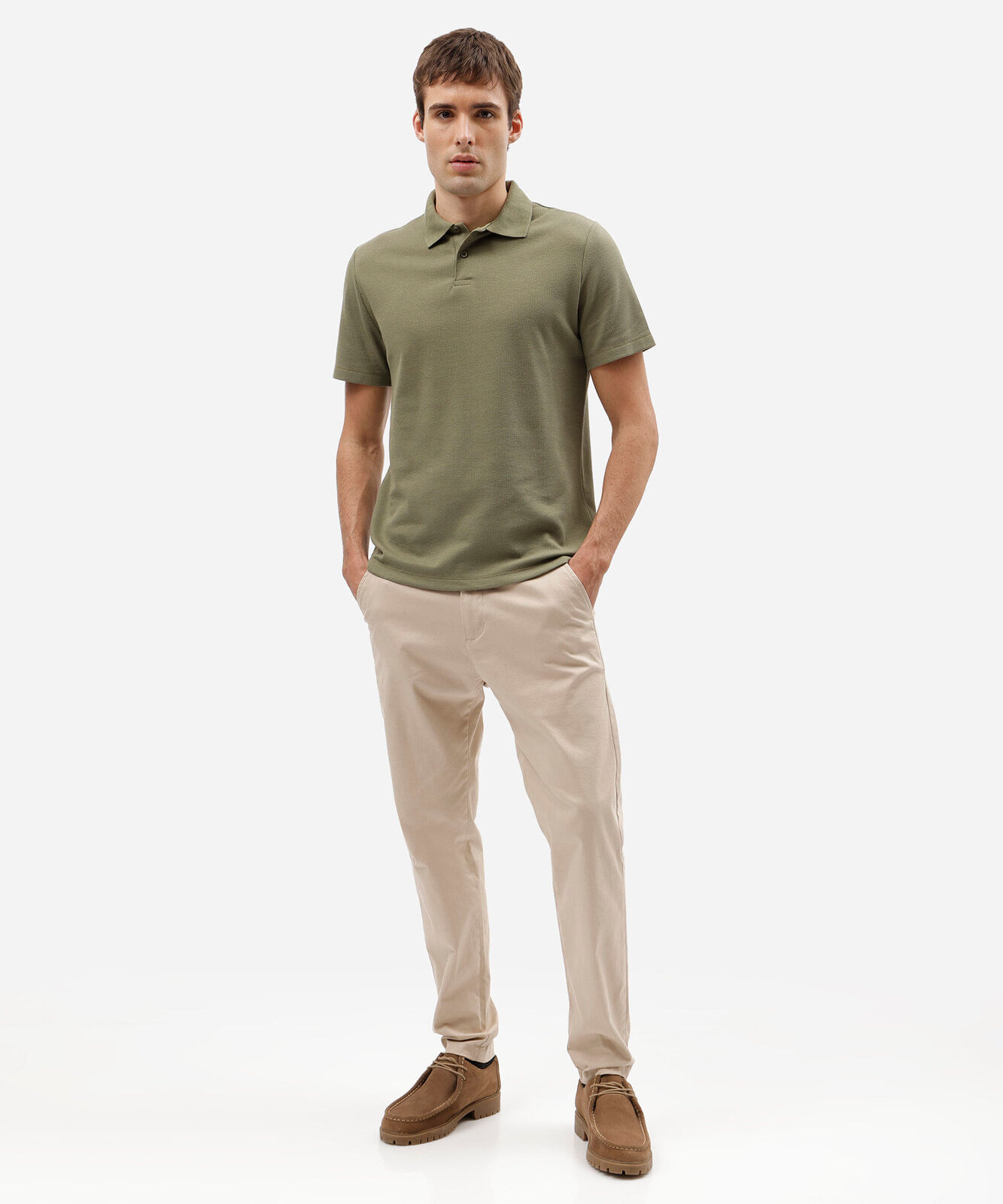polo masculina com algodão manga curta verde
