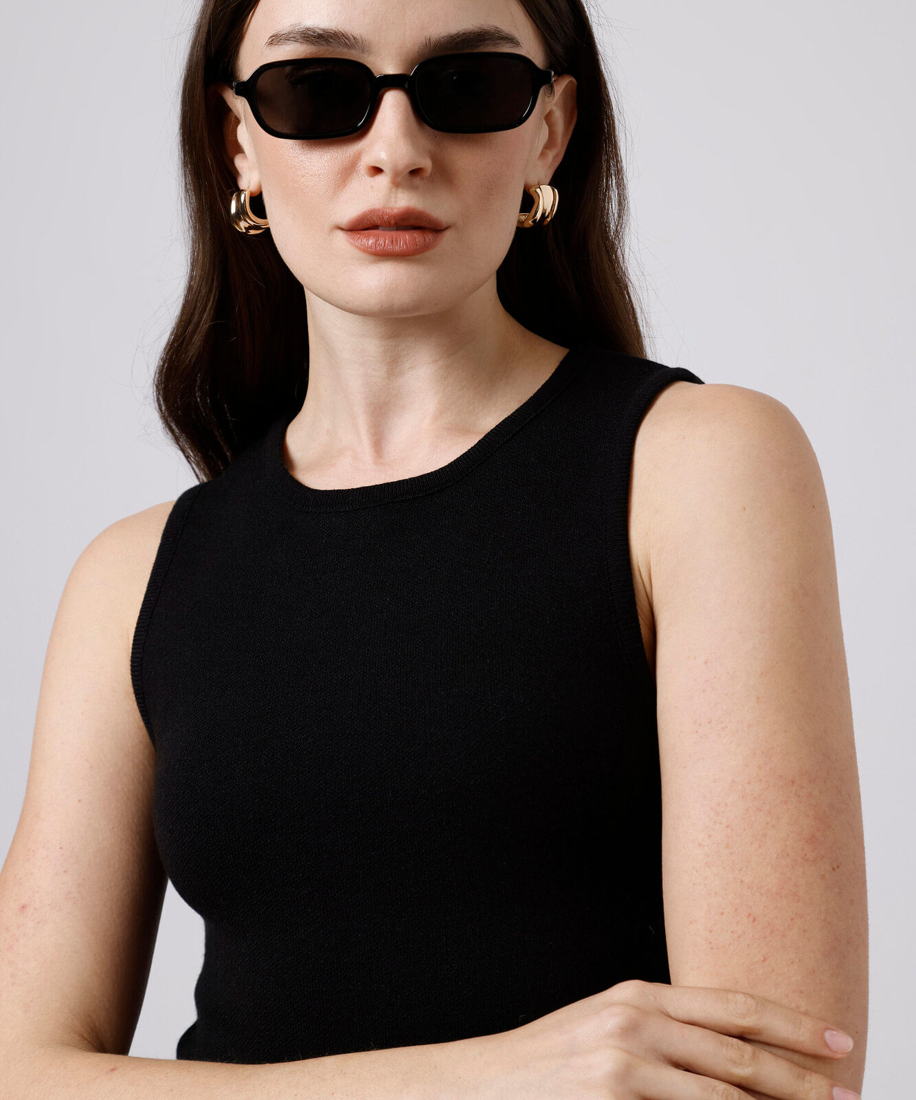 regata feminina de tricot com renda mindset preta