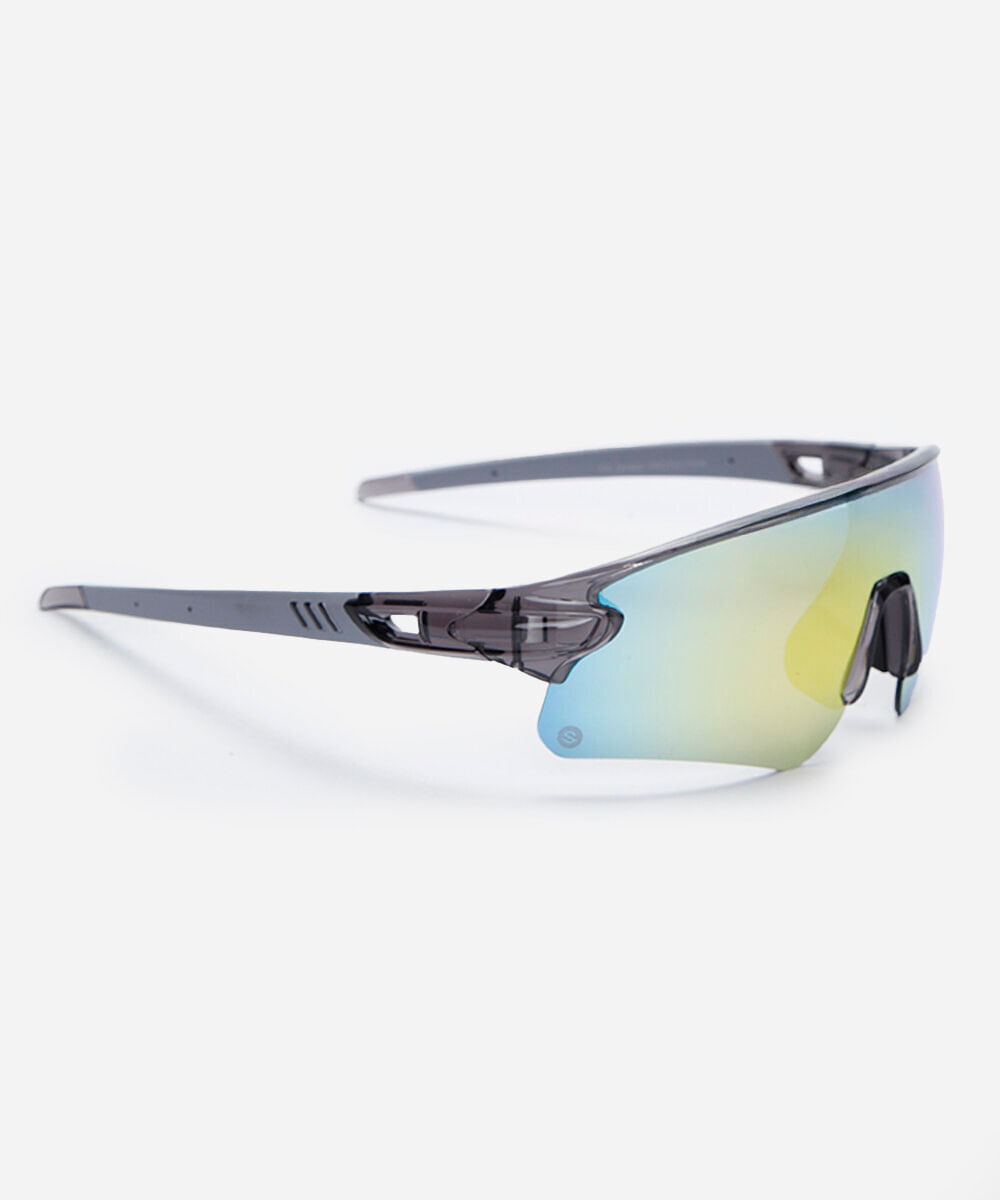 óculos de sol esportivo unissex de acetato cinza