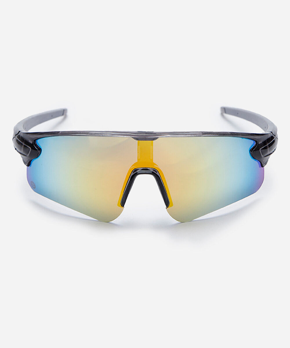 óculos de sol esportivo unissex de acetato cinza