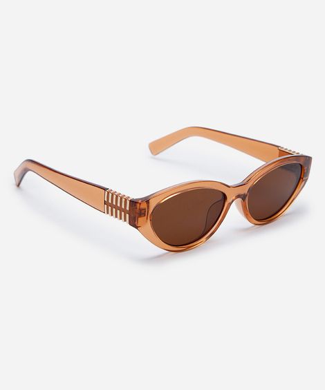 óculos de sol feminino oval de acetato laranja