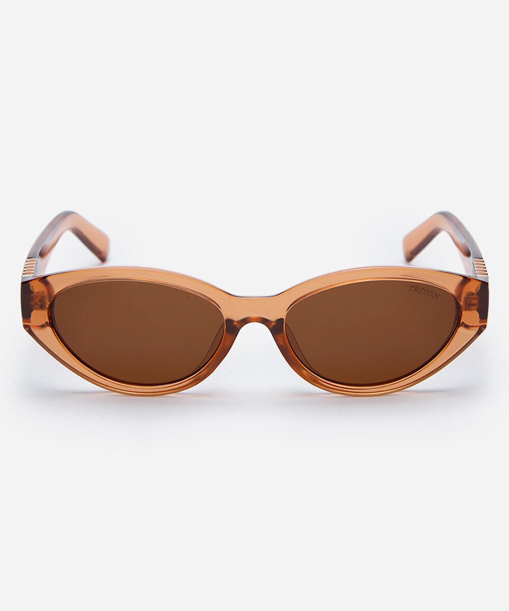 óculos de sol feminino oval de acetato laranja