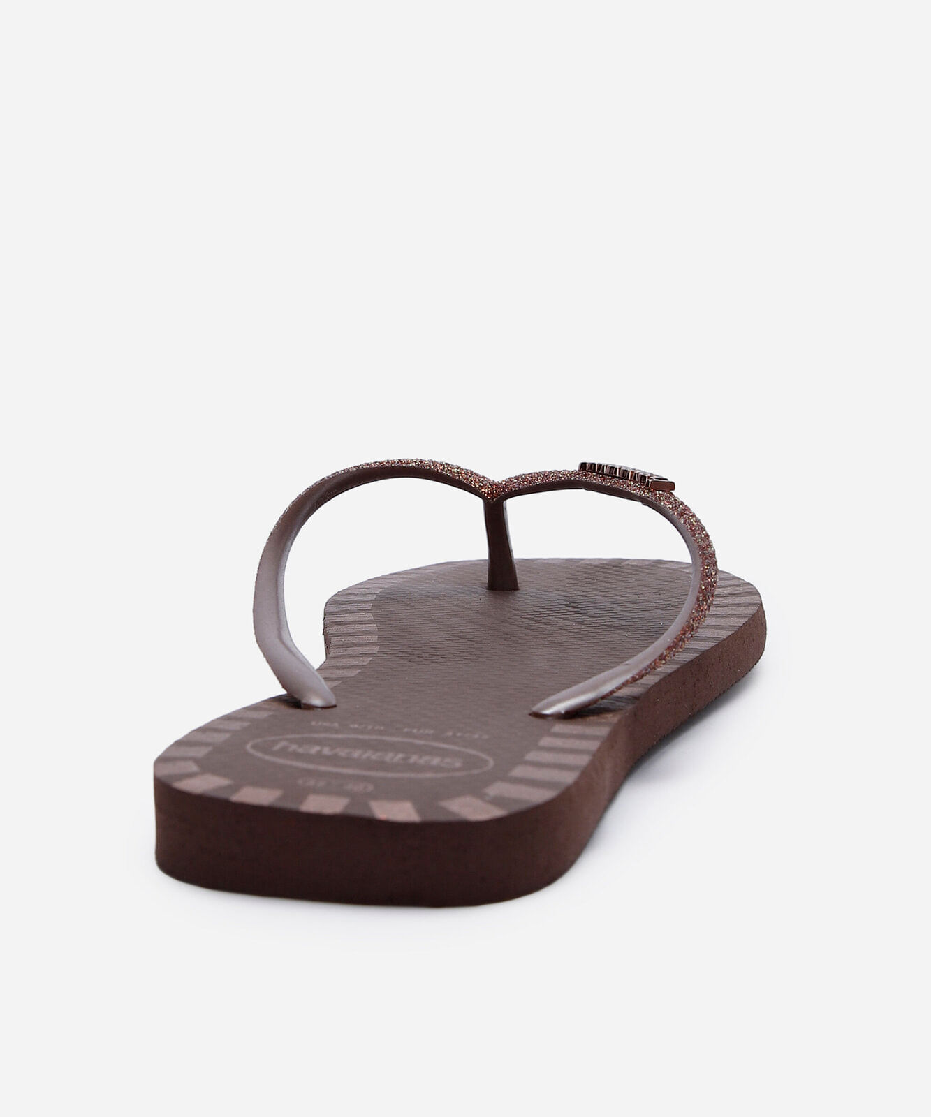 chinelo havaianas feminino square glitter contur marrom