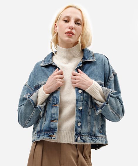 jaqueta jeans feminina azul