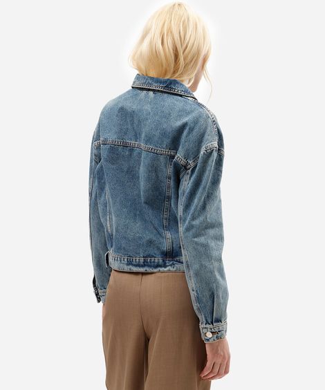 jaqueta jeans feminina azul