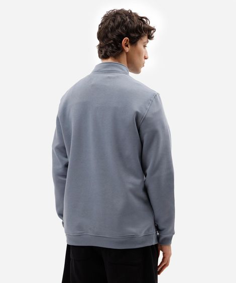 blusão masculino de moletom gola alta com zíper estampado azul