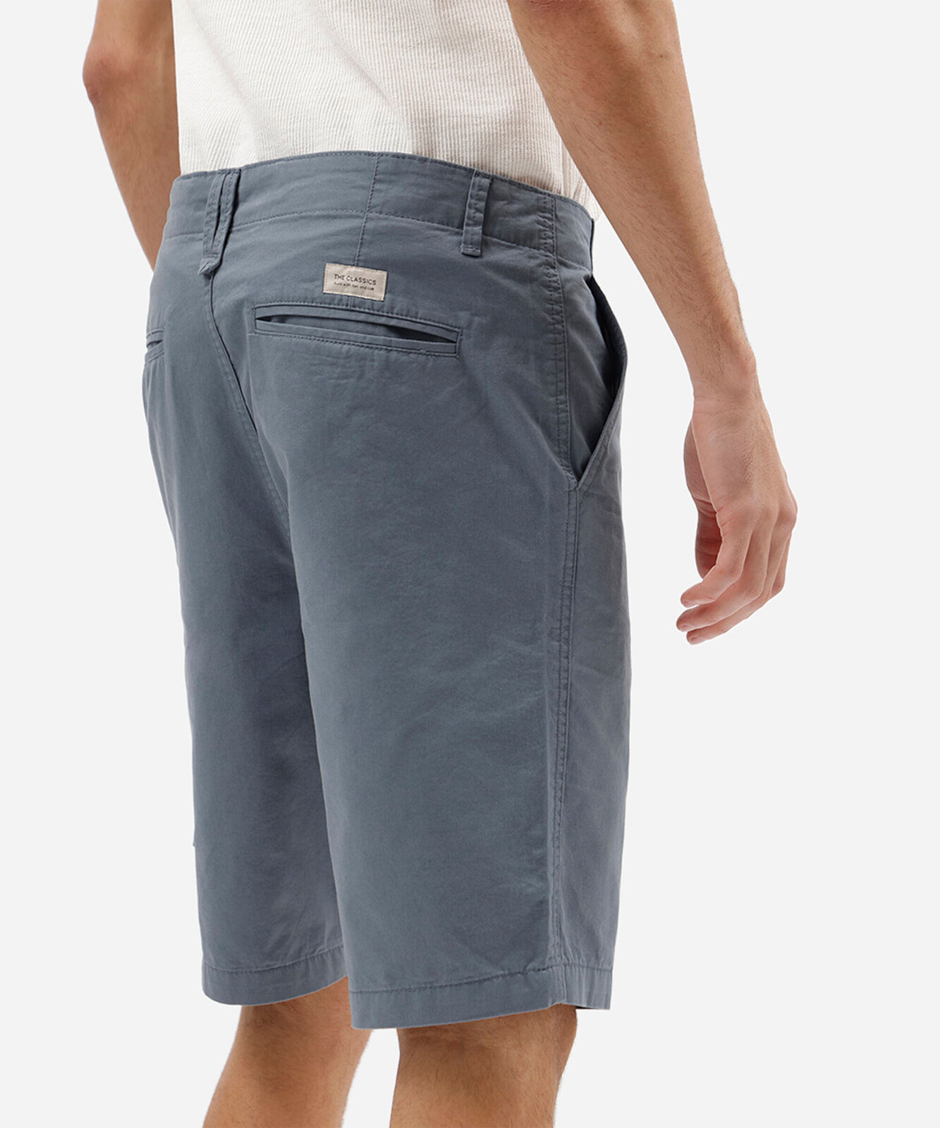 bermuda masculina reta chino azul