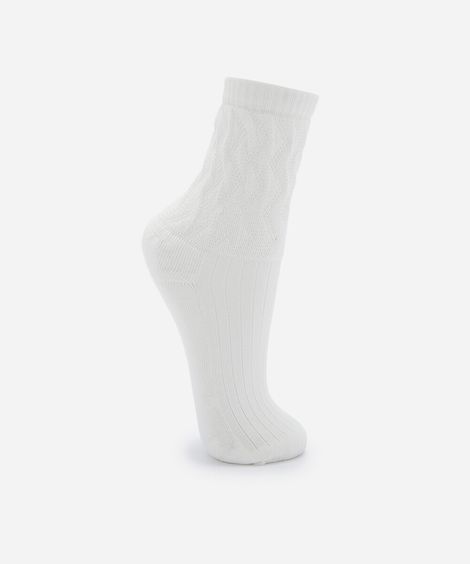 meia juvenil cano alto lupo off white