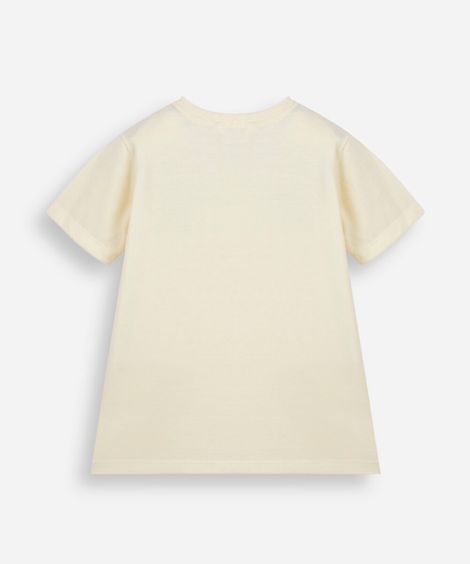 camiseta infantil malha estampada amarela