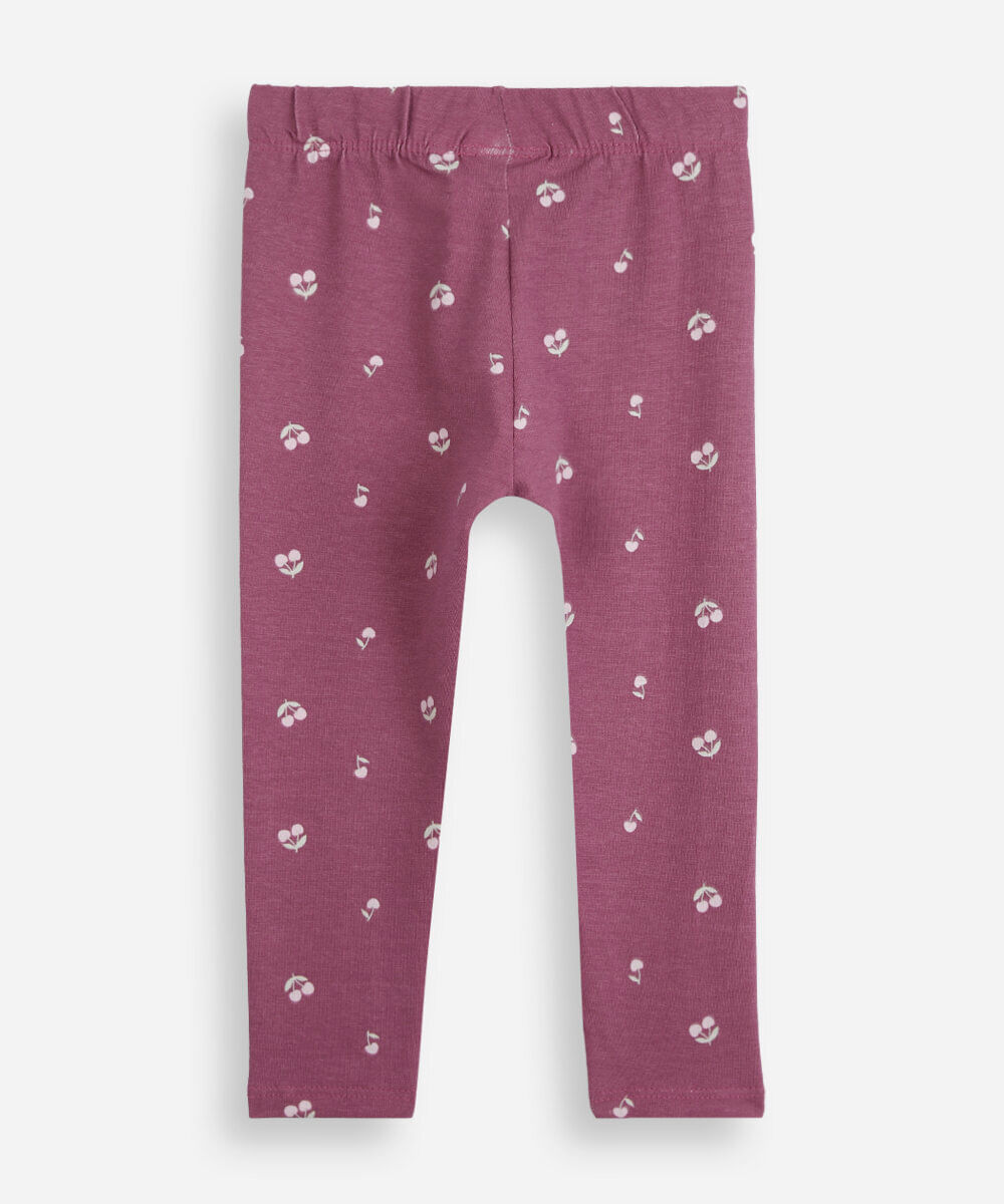 kit de 2 calças legging infantil de algodão cerejas multicor