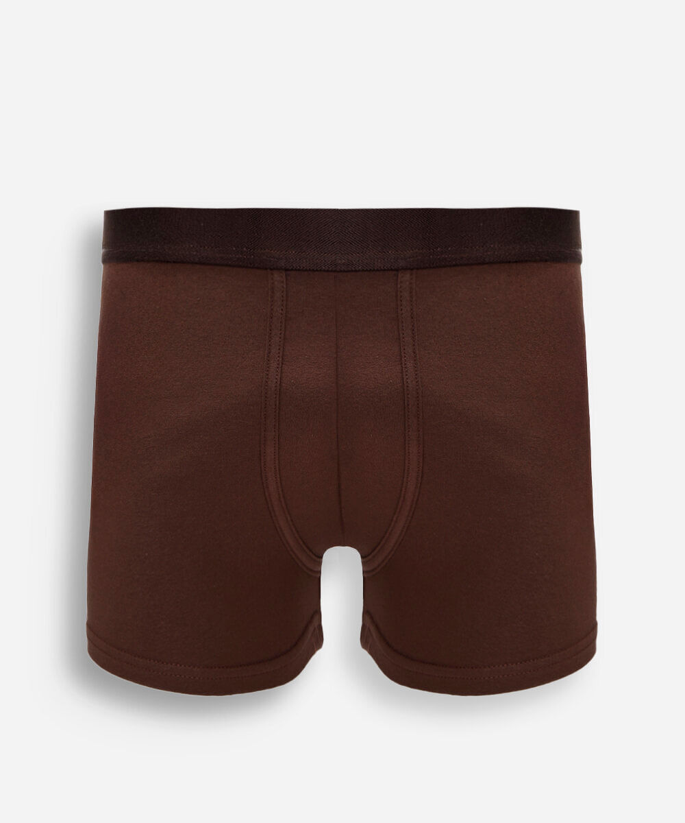 cueca boxer masculina de algodão marrom