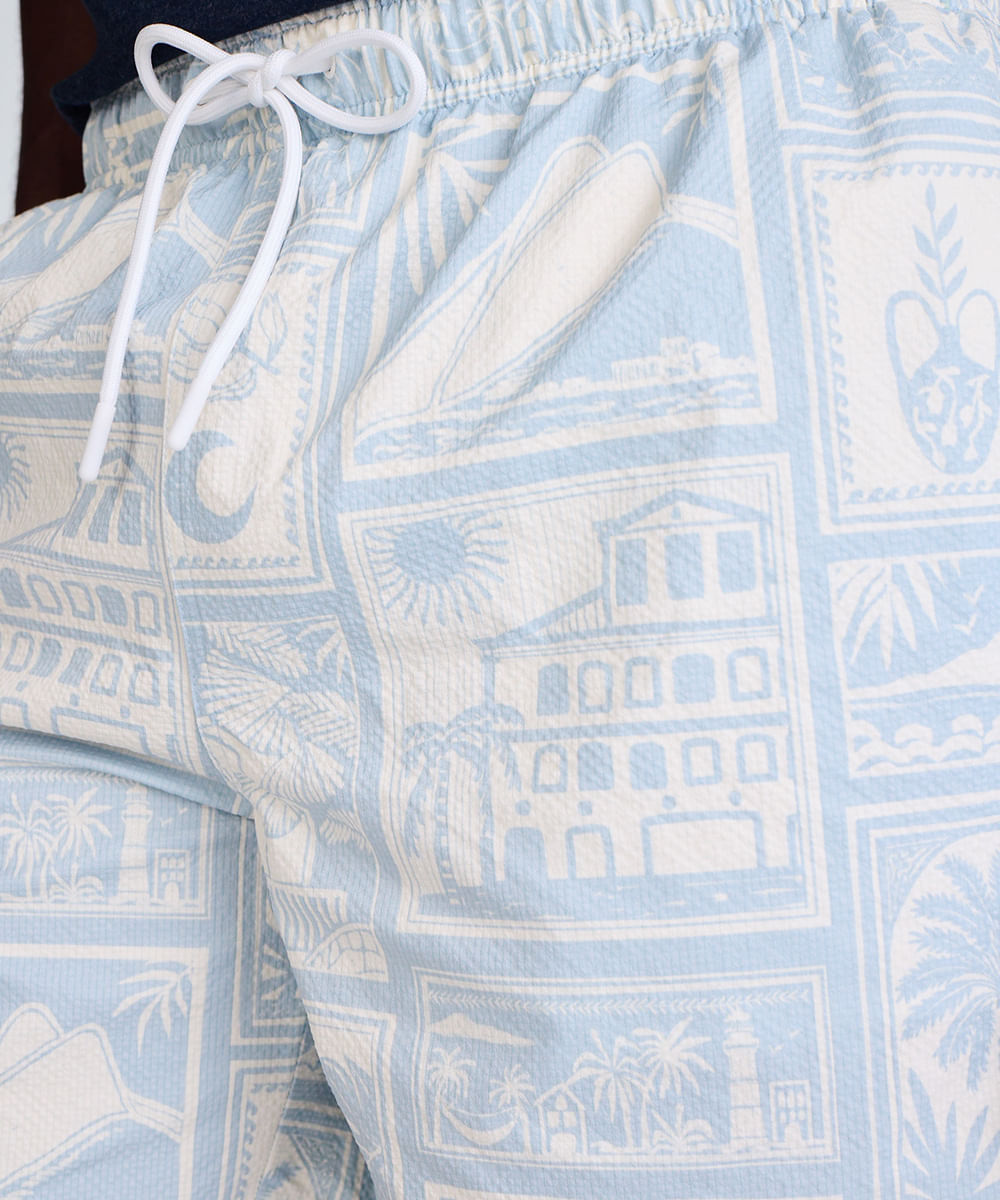 short reto masculino estampado off white