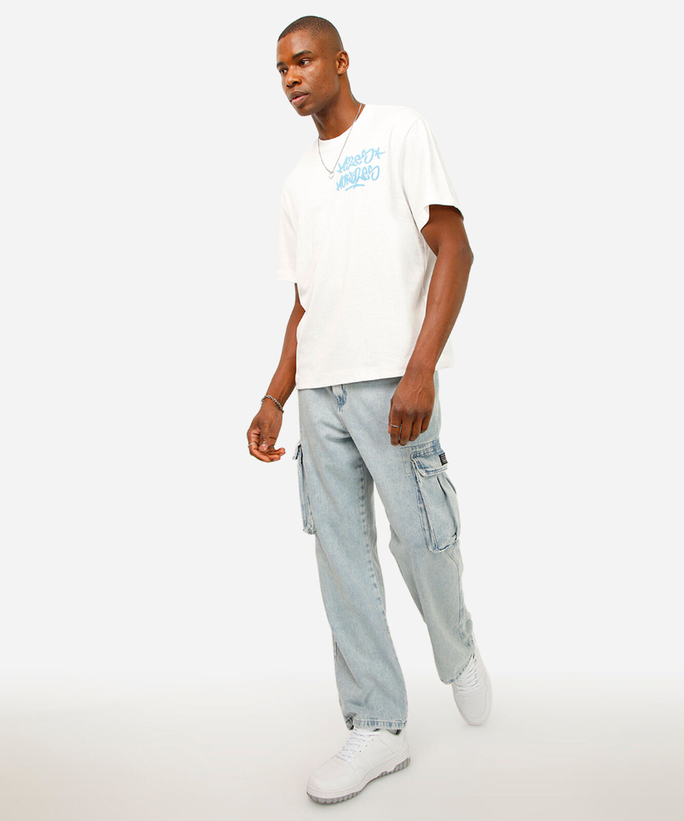 camiseta fit de algodão miles morales o poder é nosso off white