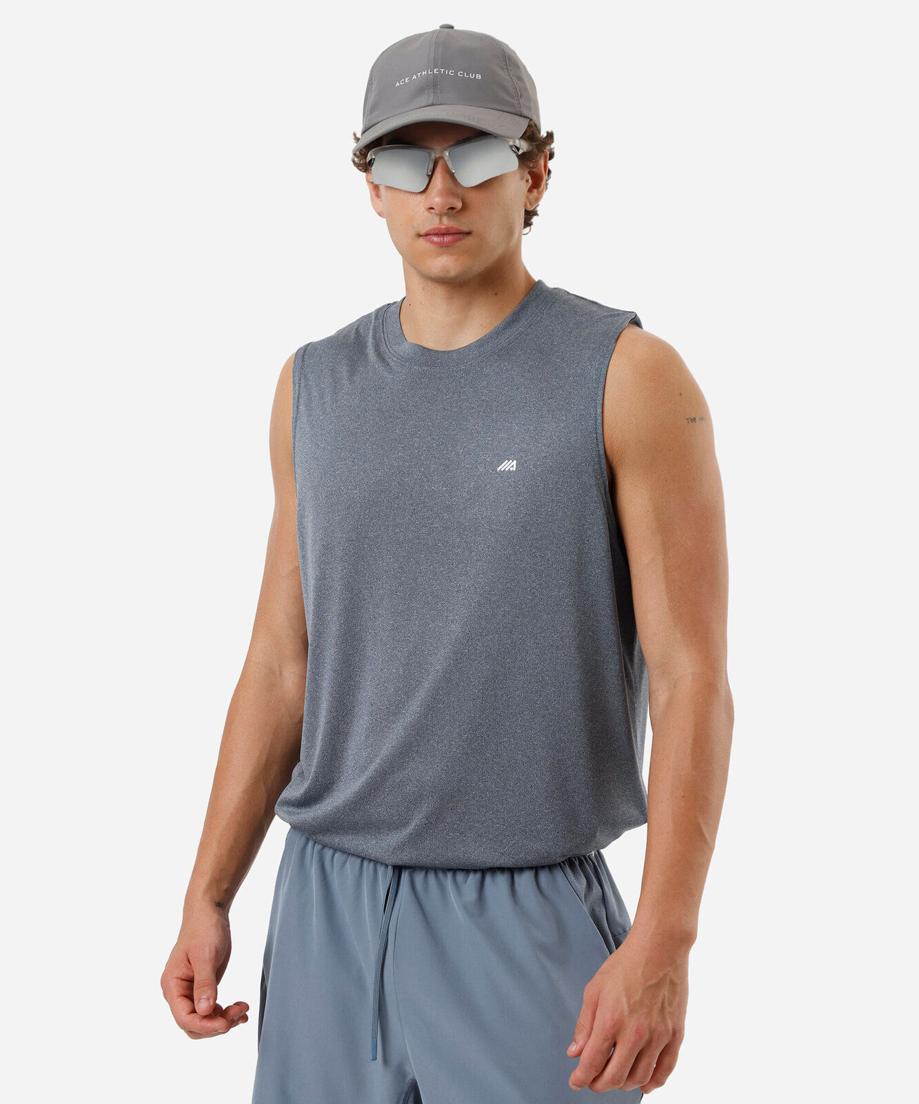 regata machão masculina esportiva azul