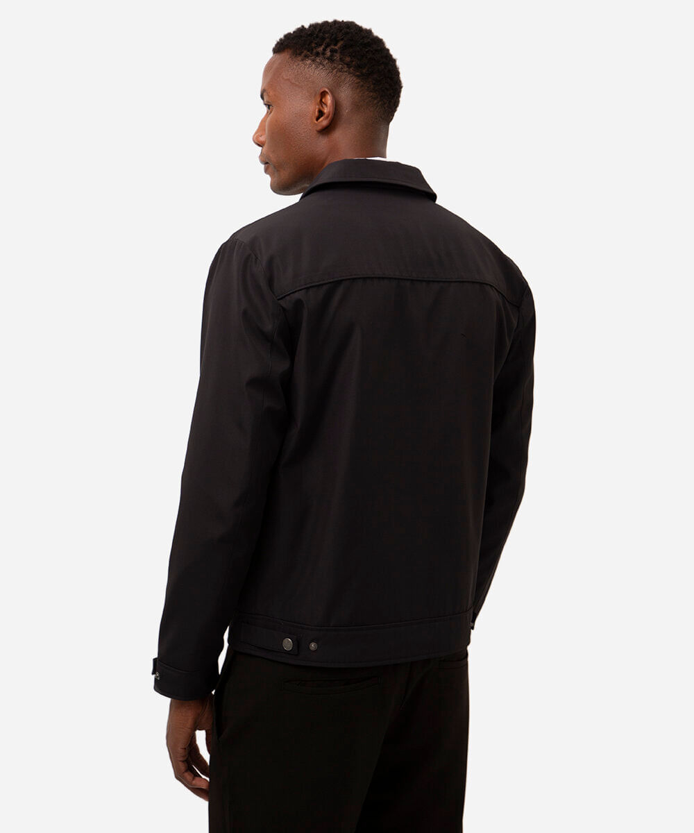 jaqueta de nylon leve - preto