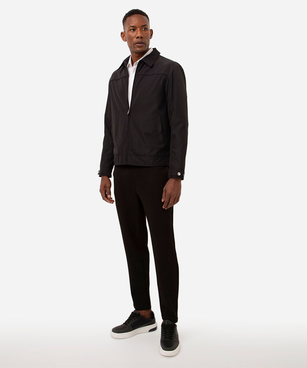 jaqueta de nylon leve - preto