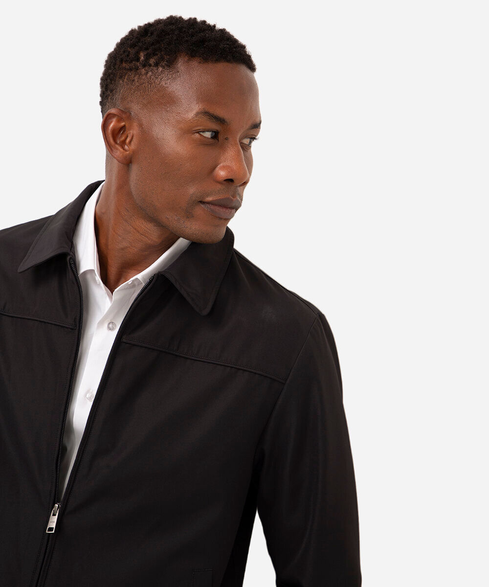 jaqueta de nylon leve - preto
