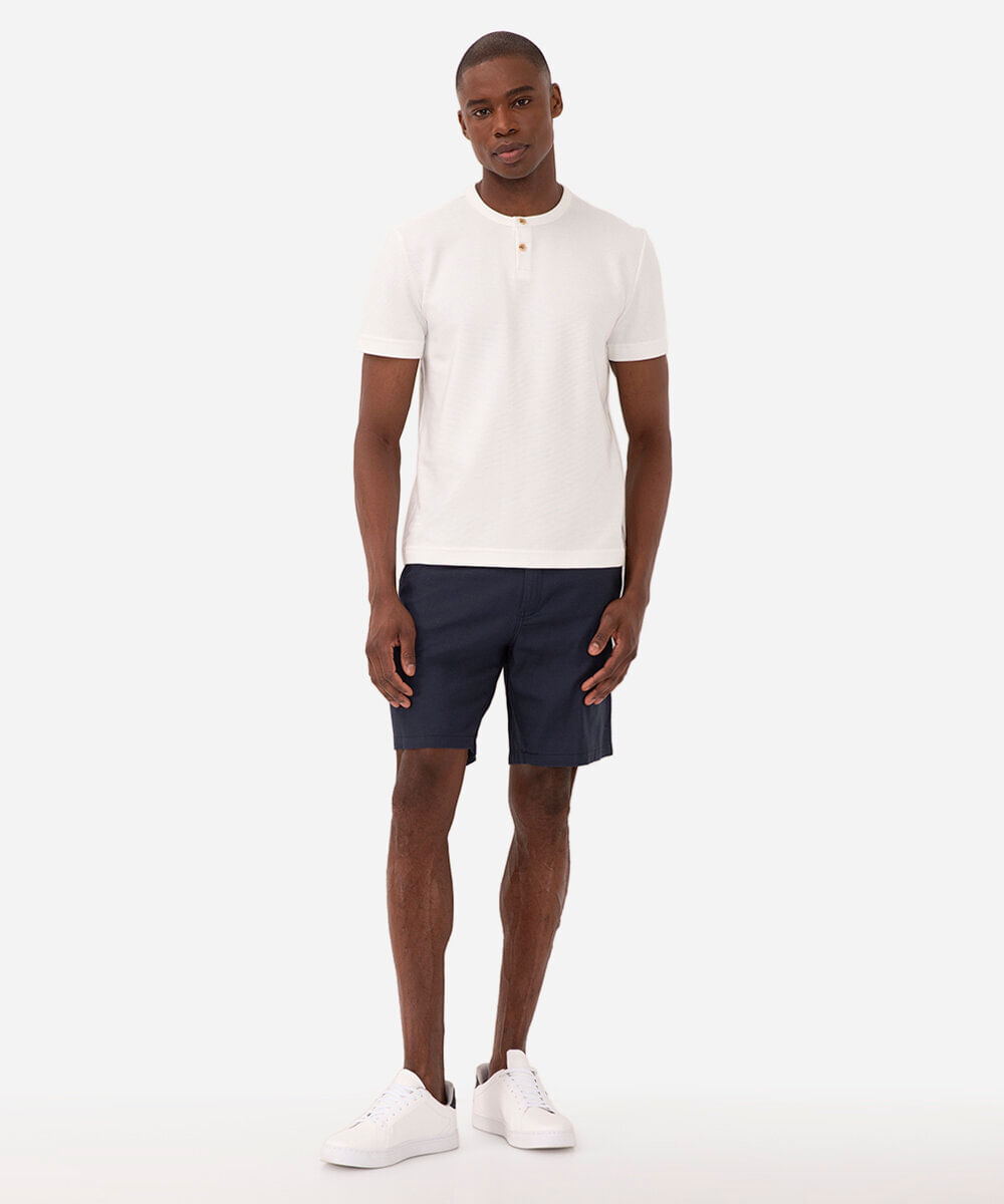 camiseta de algodão texturizada manga curta off white
