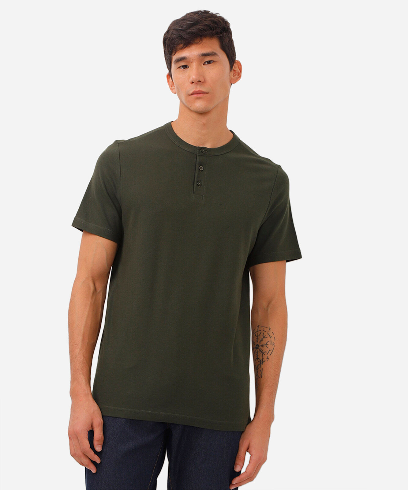 polo gola padre com botão piquet verde
