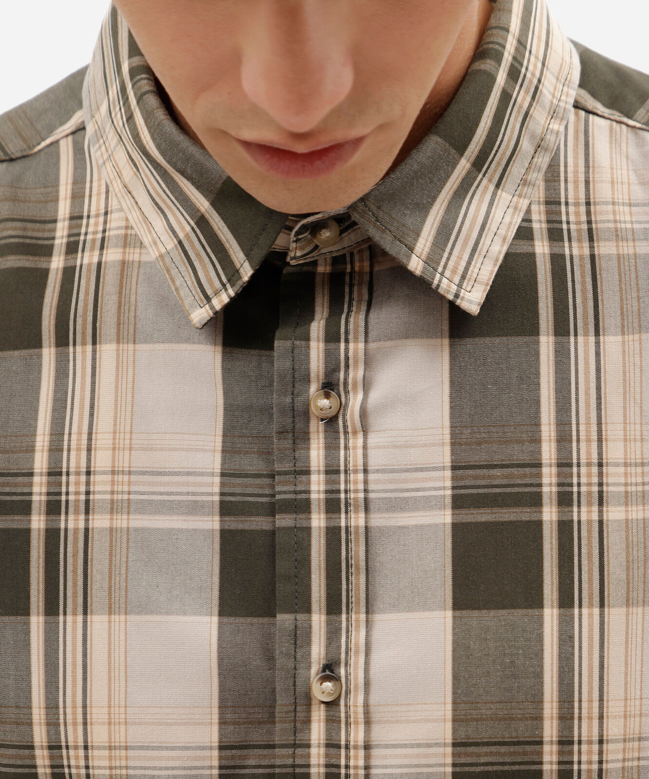 camisa masculina com algodão manga longa xadrez verde