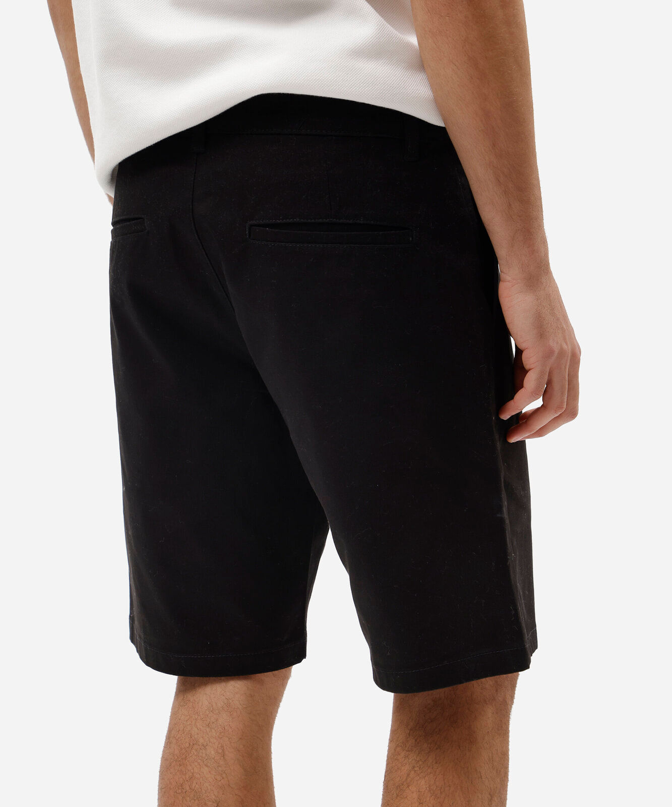 bermuda chino reta masculina de sarja preta