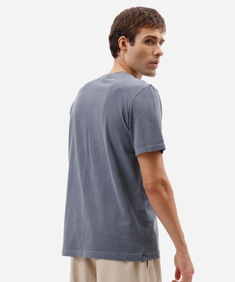 camiseta masculina de algodão brasileiragem azul