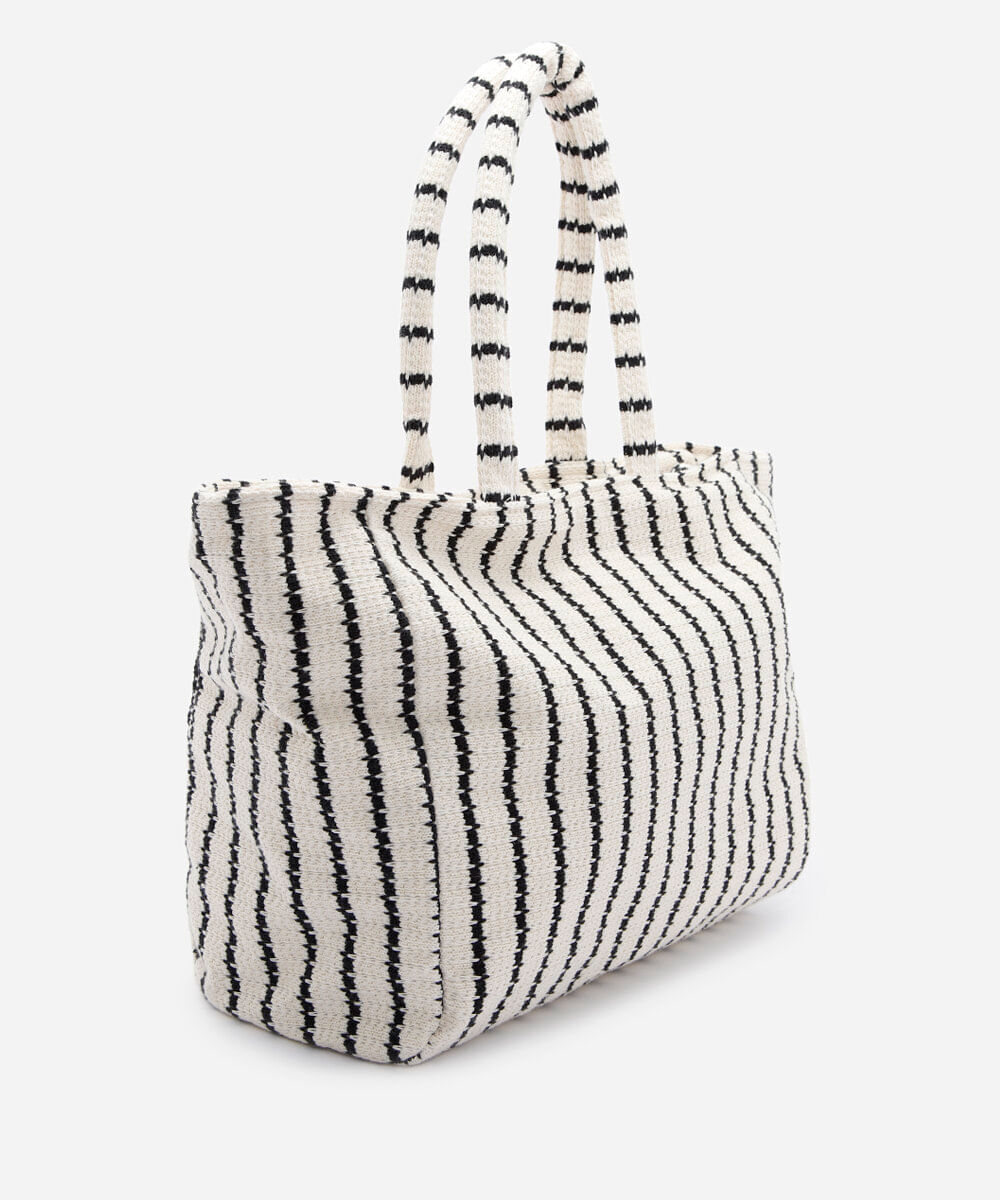 bolsa tote listrado colorida