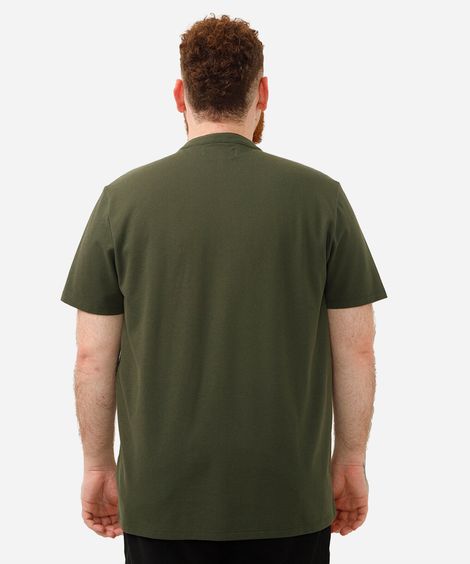 polo plus size de algodão piquet - verde militar