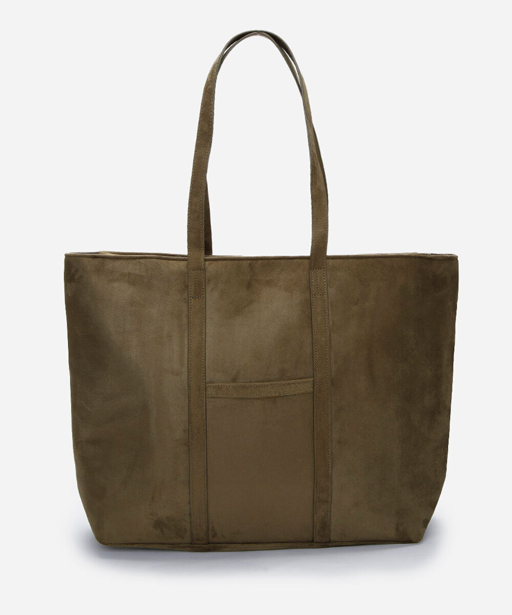 bolsa shopper suede verde