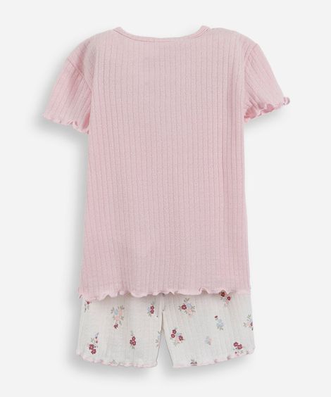 pijama curto infantil minnie rosa
