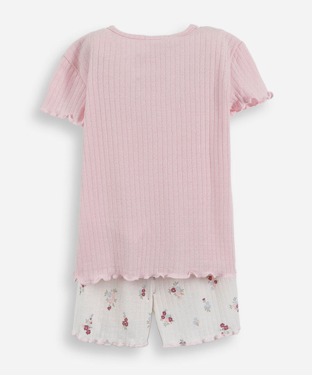 pijama curto infantil minnie rosa